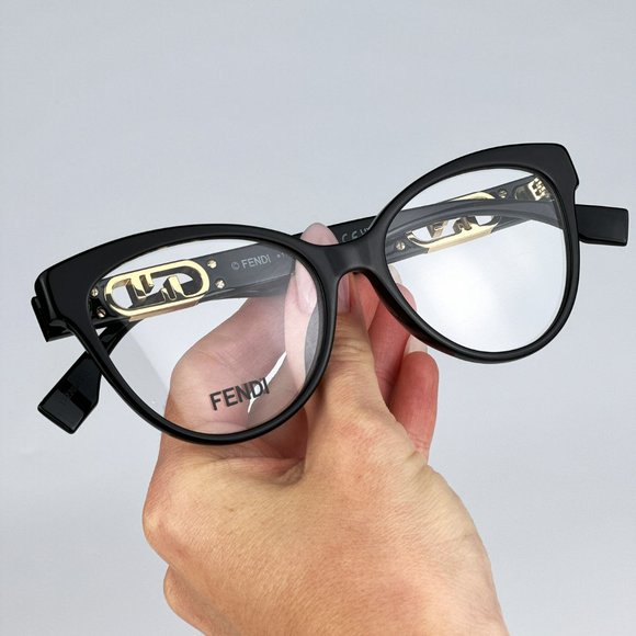 Fendi FE50026I 001 Eyeglasses Black Cat Eye Women FE 50026I - Picture 5 of 11
